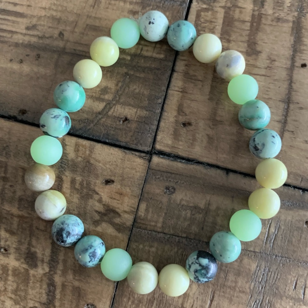 Jasper - Turquoise and Sea Glass Chakra Bracelet - Picture 4 of 9